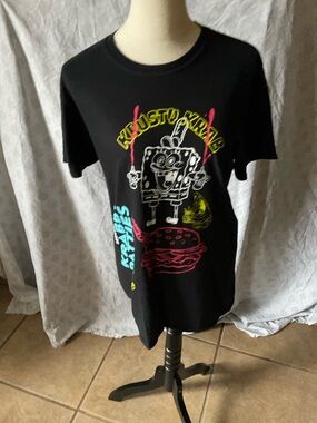 Nickelodeon Black SpongeBob Neon Graphic Tee